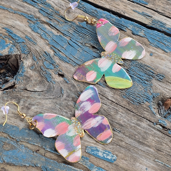 Hand Crafted Handmade Earrings Boho Colorful Lightweight Casual- E006 - Picture 5 of 7